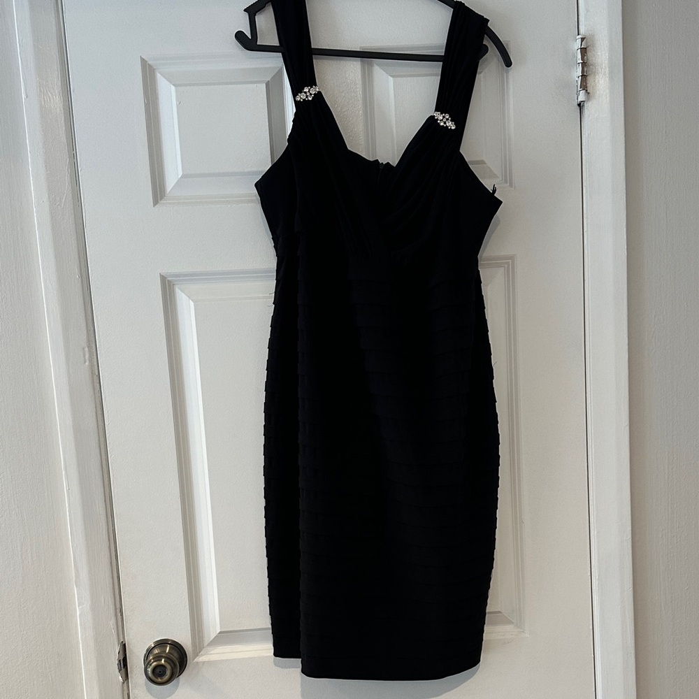 Dress Barn Black Mini Dress with Embellished Straps